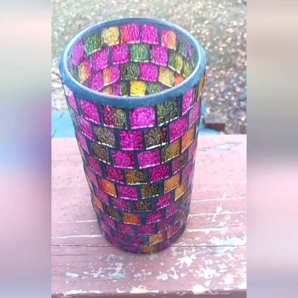 Colorful Stained Vase 10" - Picture 3 of 6